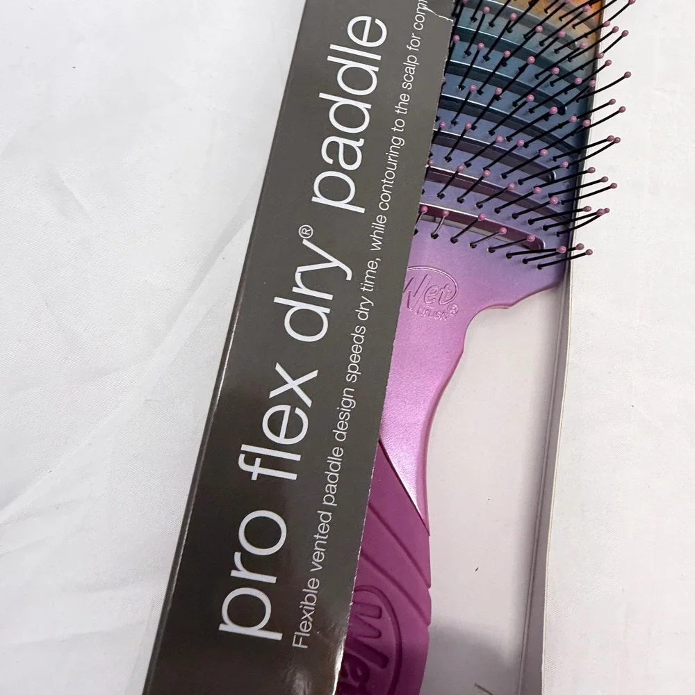 Wet Brush Pro Flex Dry Paddle Ombre Purple Blue Vented Hair Brush HeatFlex NEW
